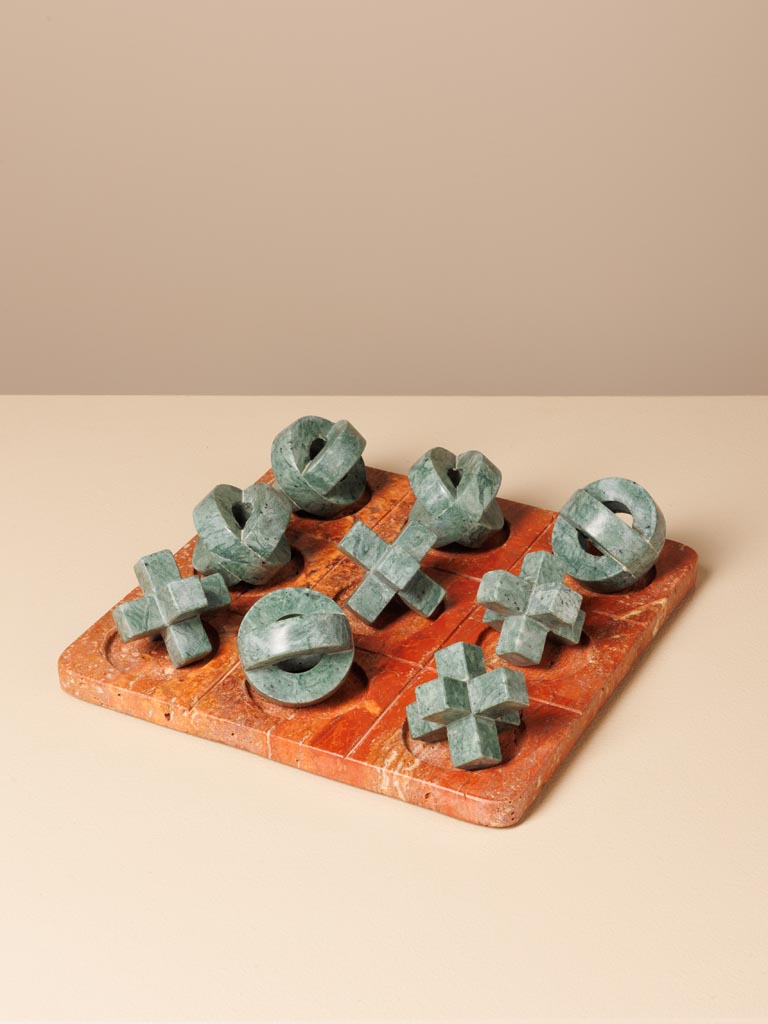 Jeu Oxo en marbre et travertin - 1