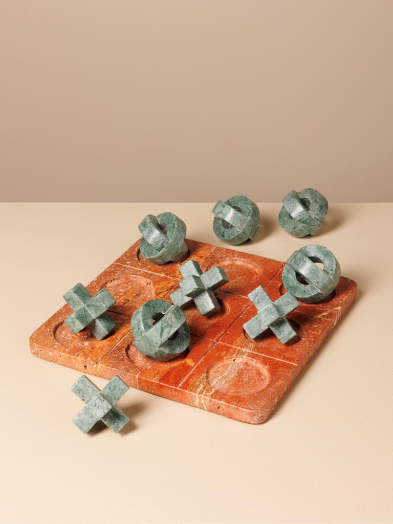 Jeu Oxo en marbre et travertin - 3