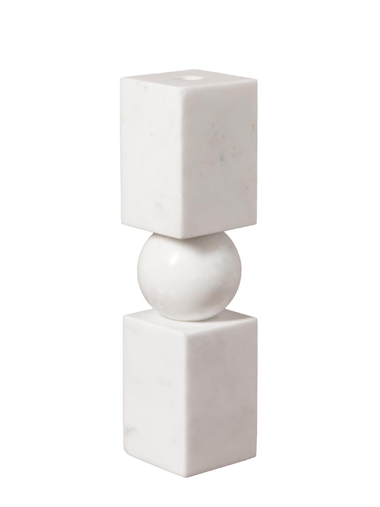 White marble candlestick Coloma - 2