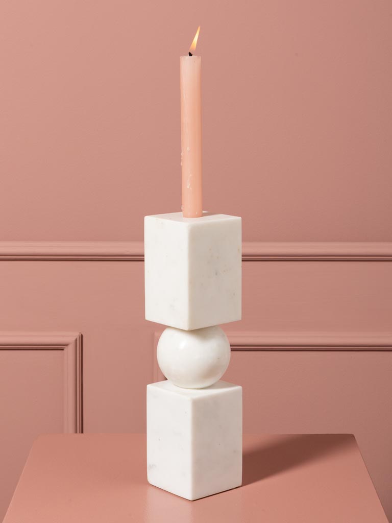 White marble candlestick Coloma - 1