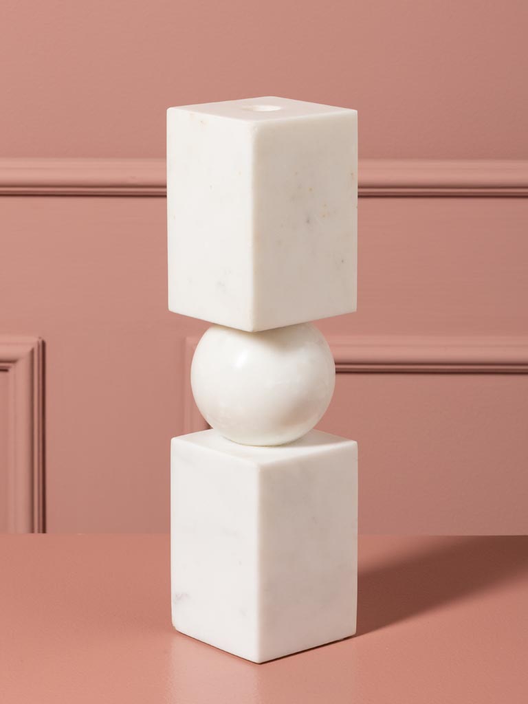 White marble candlestick Coloma - 5