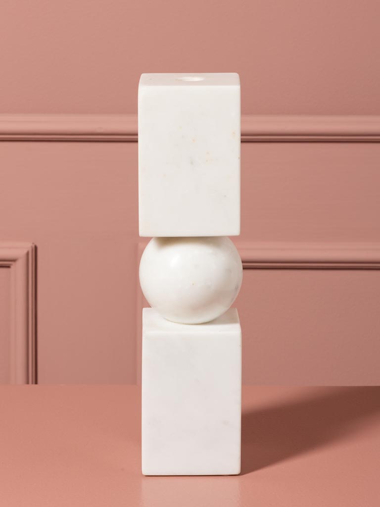 White marble candlestick Coloma - 4