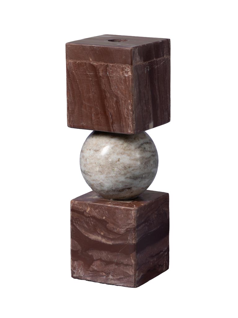Brown marble candlestick Coloma - 2
