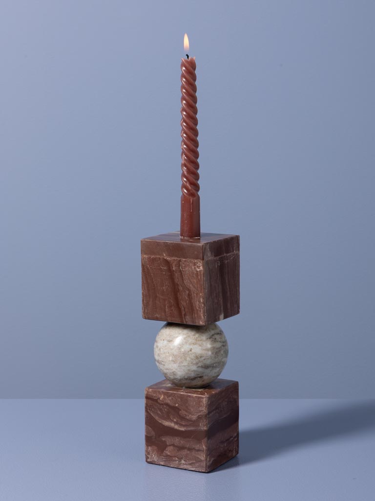 Brown marble candlestick Coloma - 1