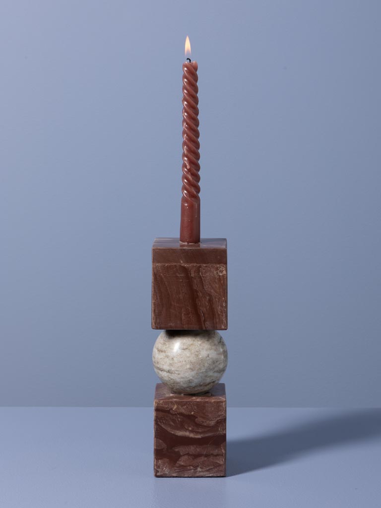 Brown marble candlestick Coloma - 3