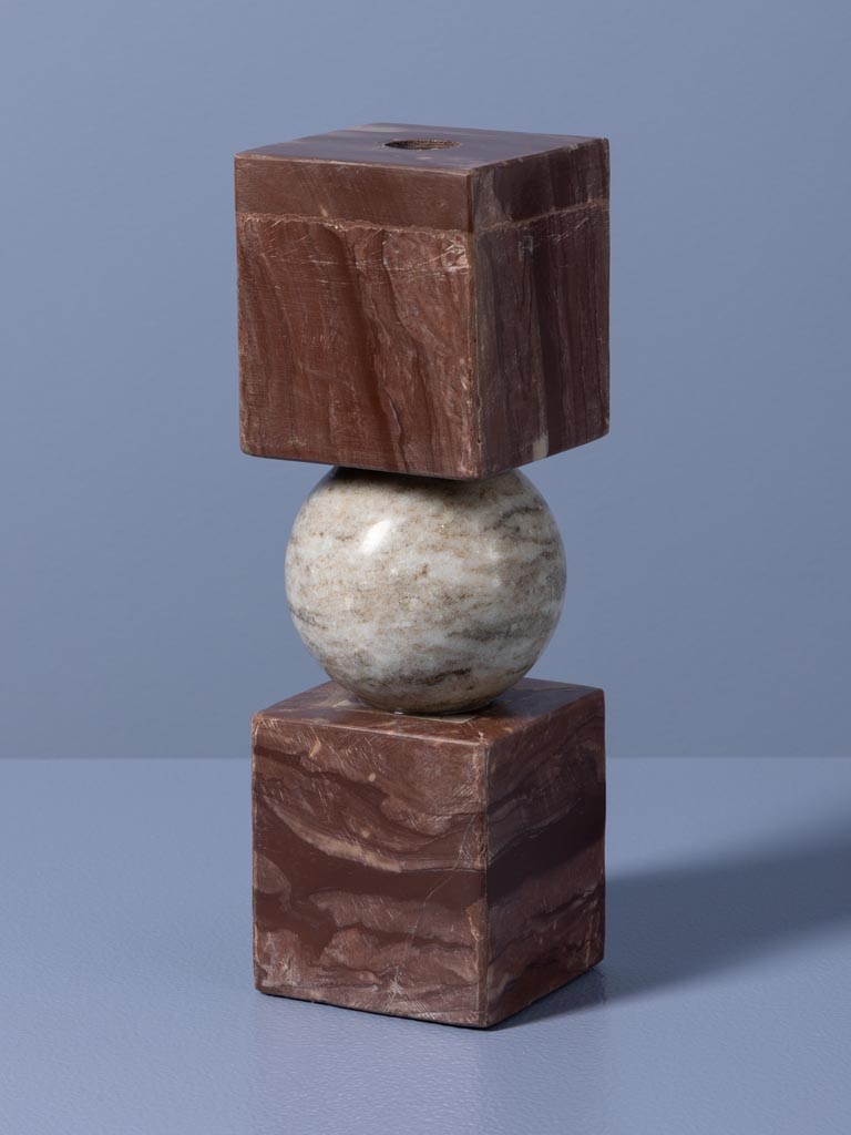 Brown marble candlestick Coloma - 5