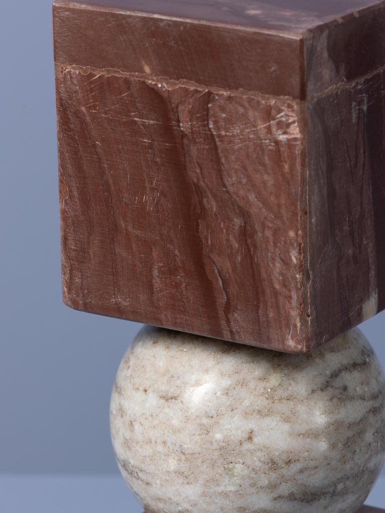 Brown marble candlestick Coloma - 4