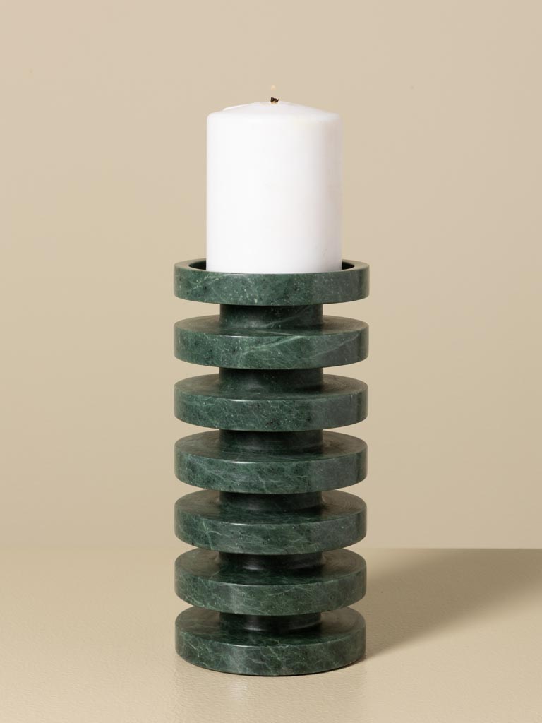 Green marble candleholder Pilier - 1