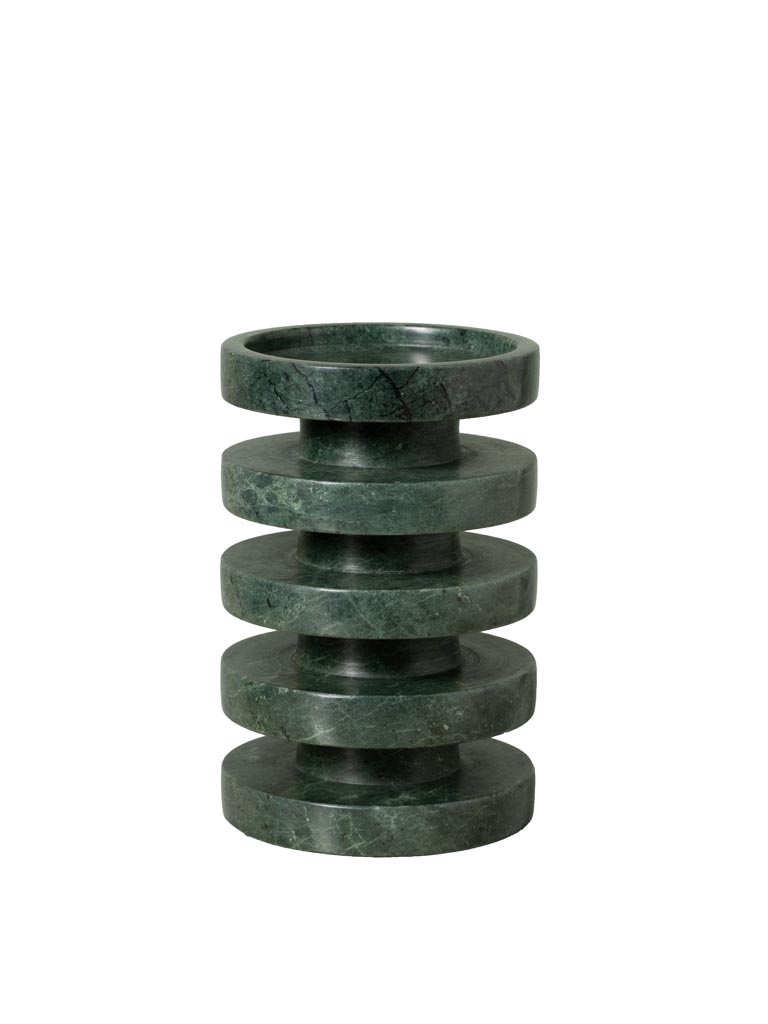 Small green marble candleholder Pilier - 2