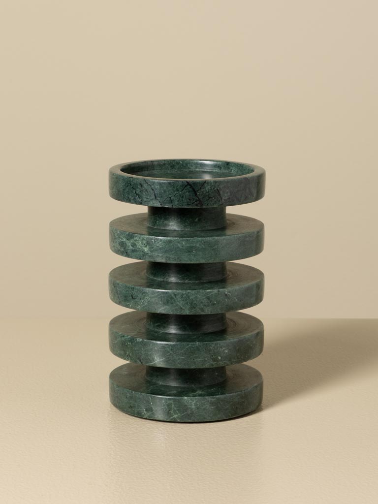 Small green marble candleholder Pilier - 3