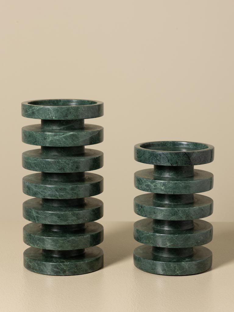Small green marble candleholder Pilier - 4