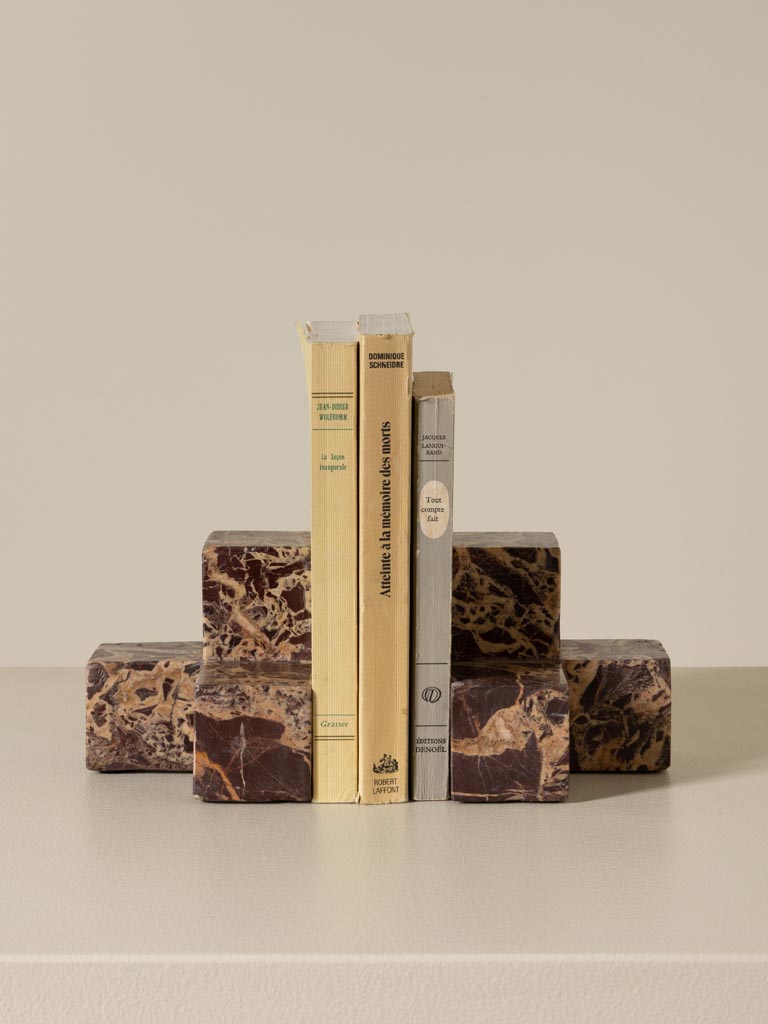 Cherry marble bookends - 1