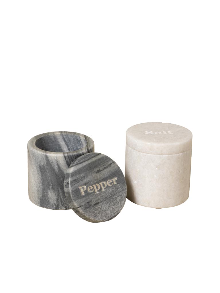 S/2 sel & poivre marbre beige et gris - 2