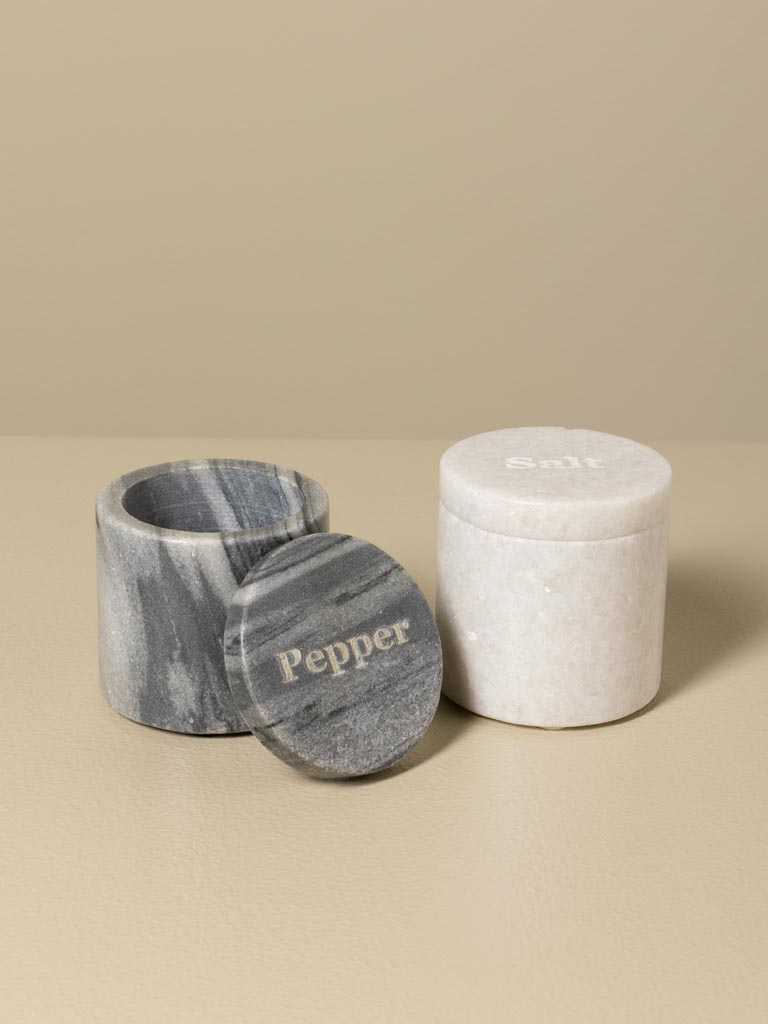 S/2 sel & poivre marbre beige et gris - 1