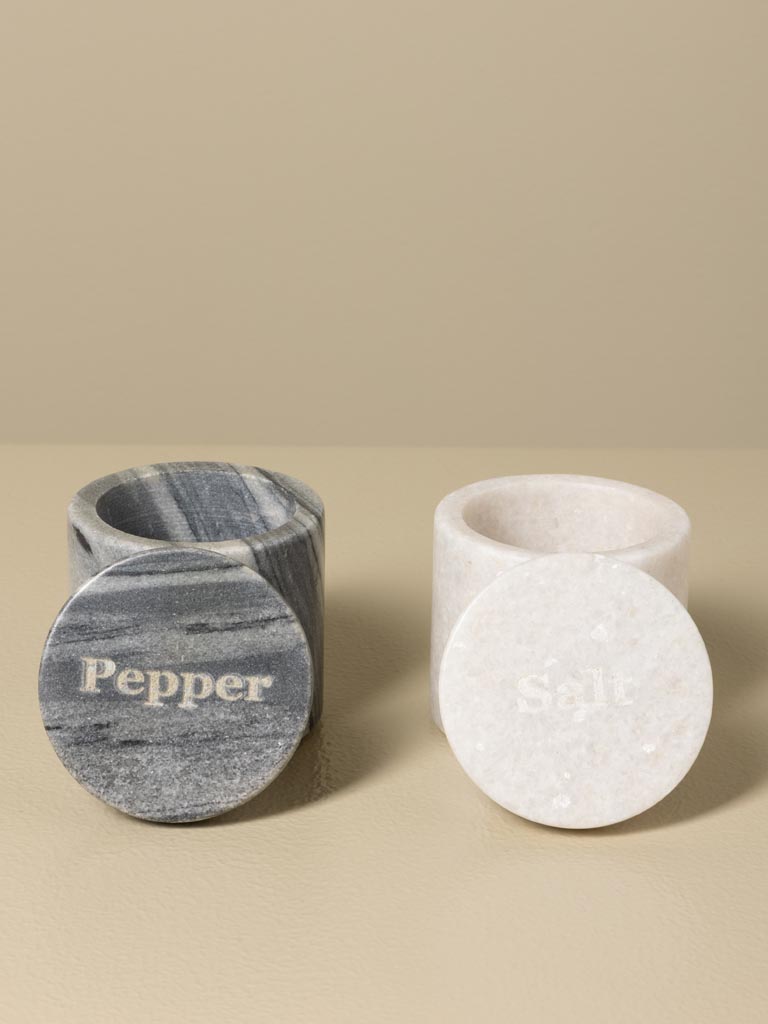 S/2 sel & poivre marbre beige et gris - 3