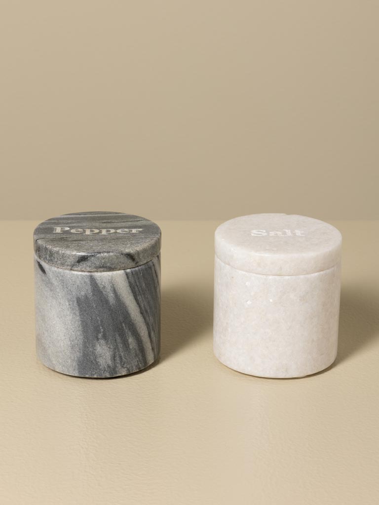 S/2 sel & poivre marbre beige et gris - 5