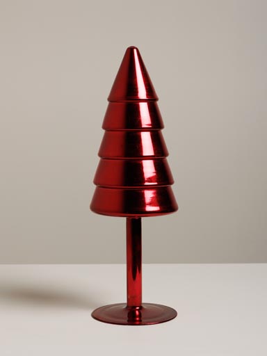 Modern xmas tree red silvered glass