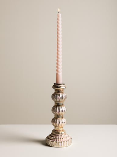 Bougeoir mercurisé rose poudré