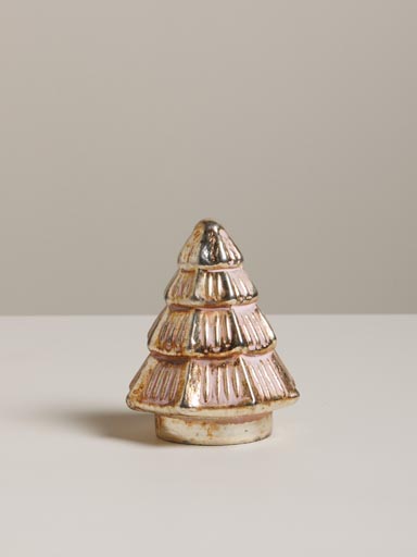 Small xmas tree silver glass powder pink
