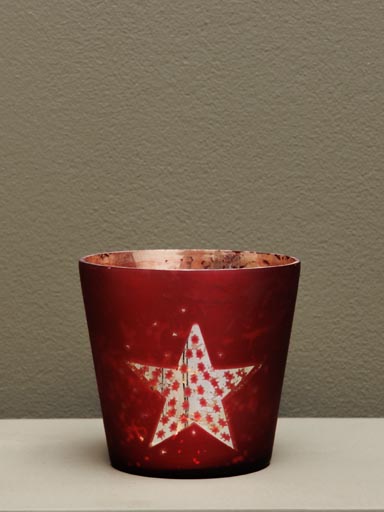 Petit photophore rouge mercurisé Star