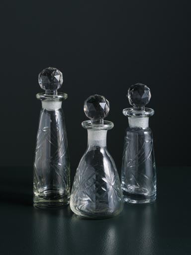S/3 small engraved bottles Ottilia