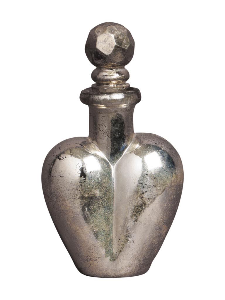 Tiny silver heart glass bottle Love potion - 2