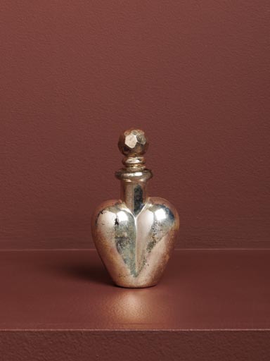 Tiny silver heart glass bottle Love potion