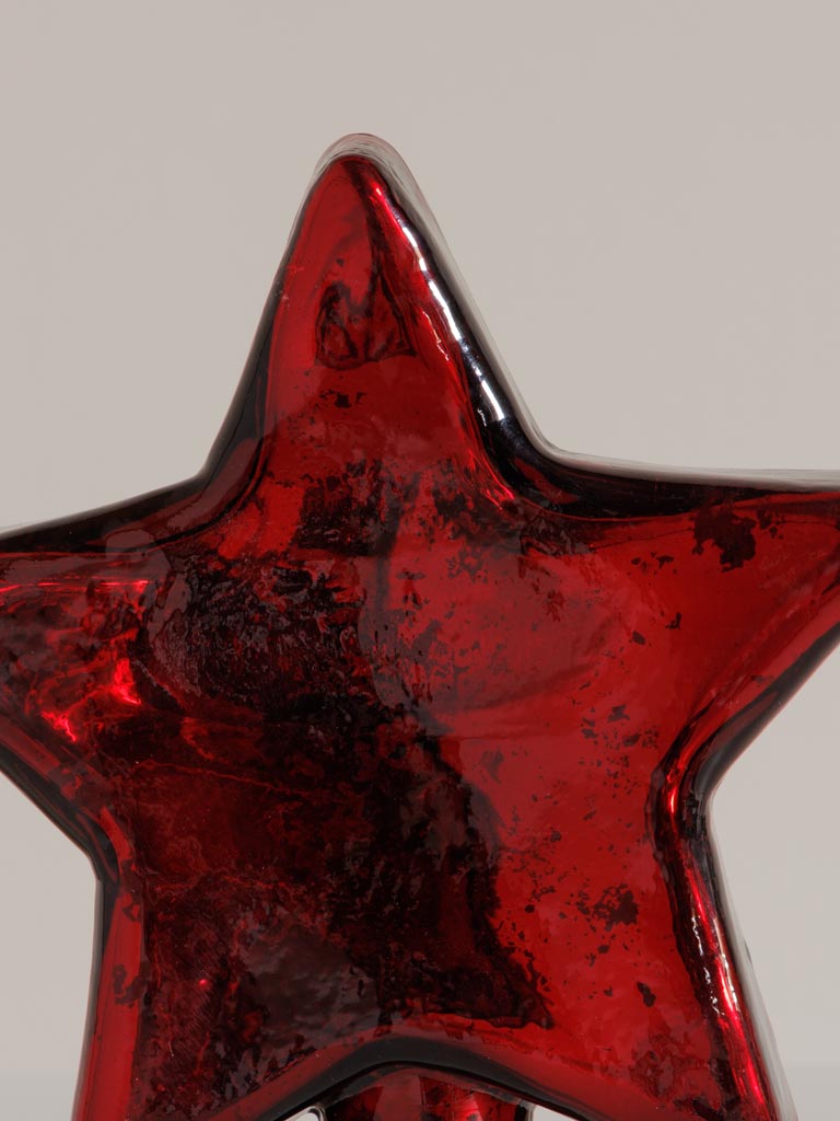 Xmas tree top red silver star - 4