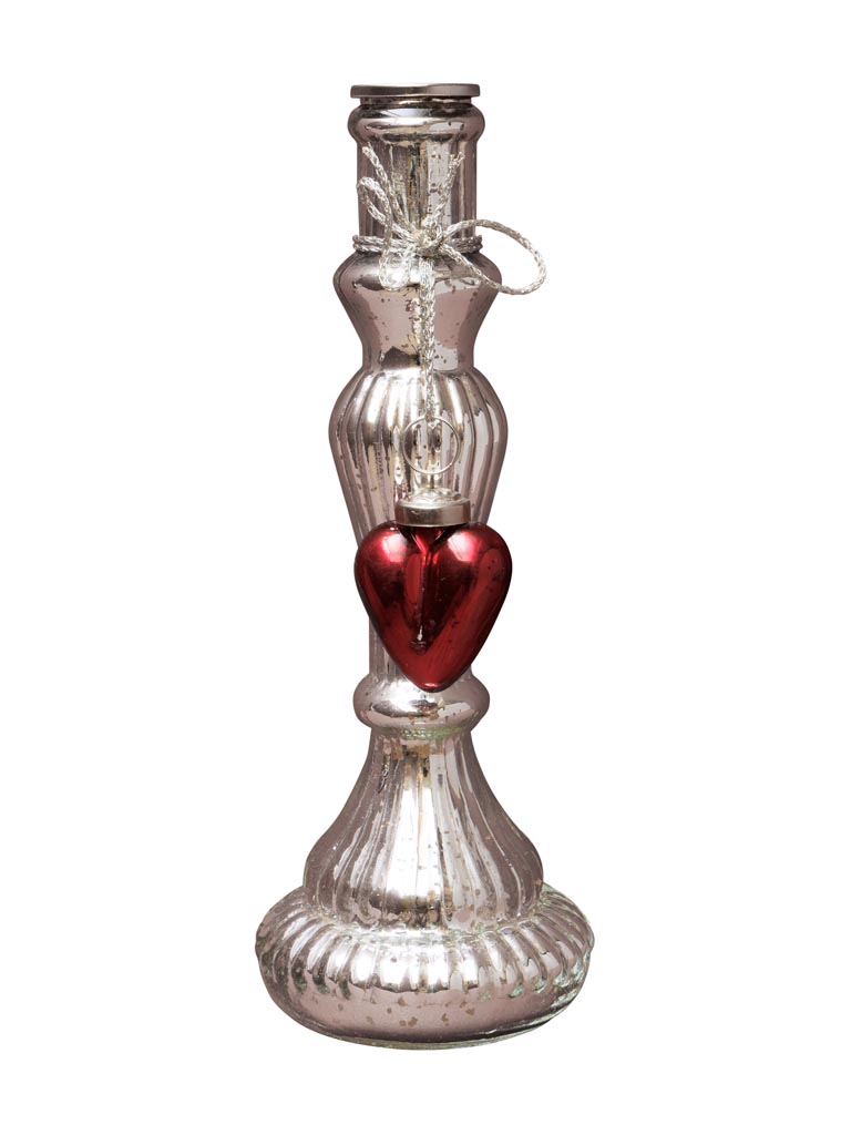Bougeoir mercurisé et coeur rouge - 2