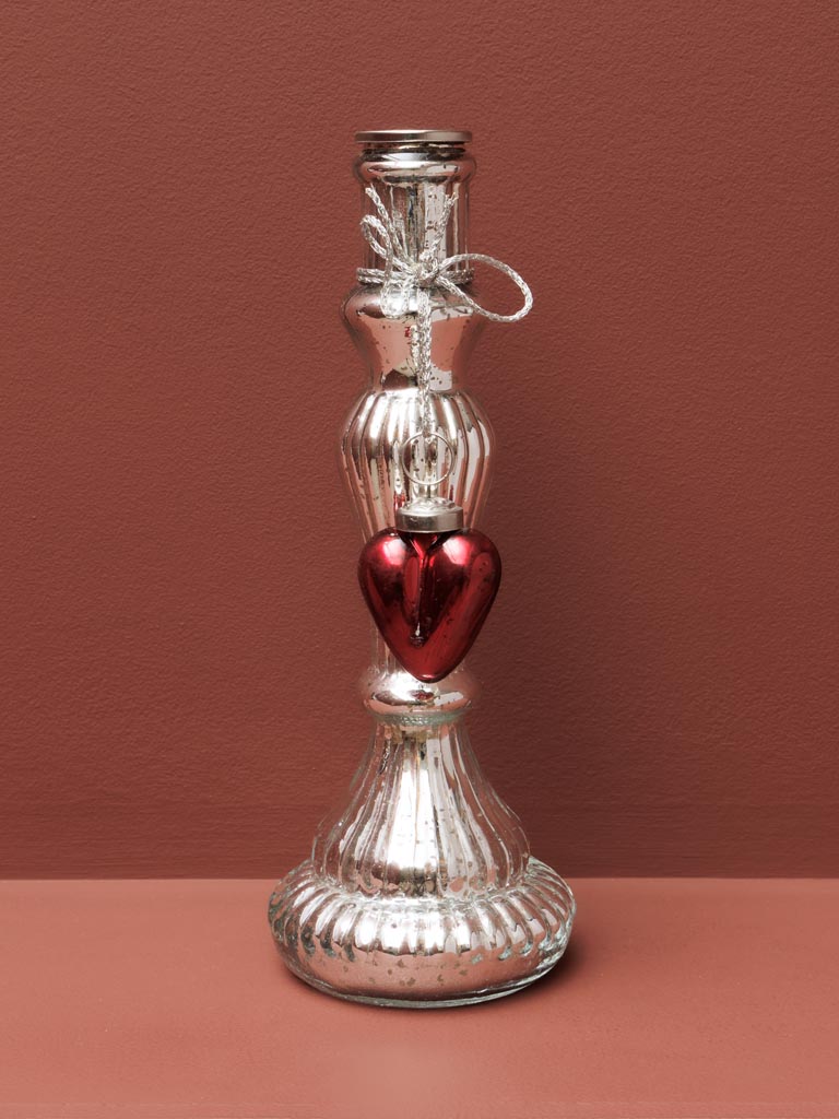 Bougeoir mercurisé et coeur rouge - 4