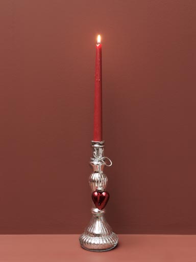 Bougeoir mercurisé et coeur rouge