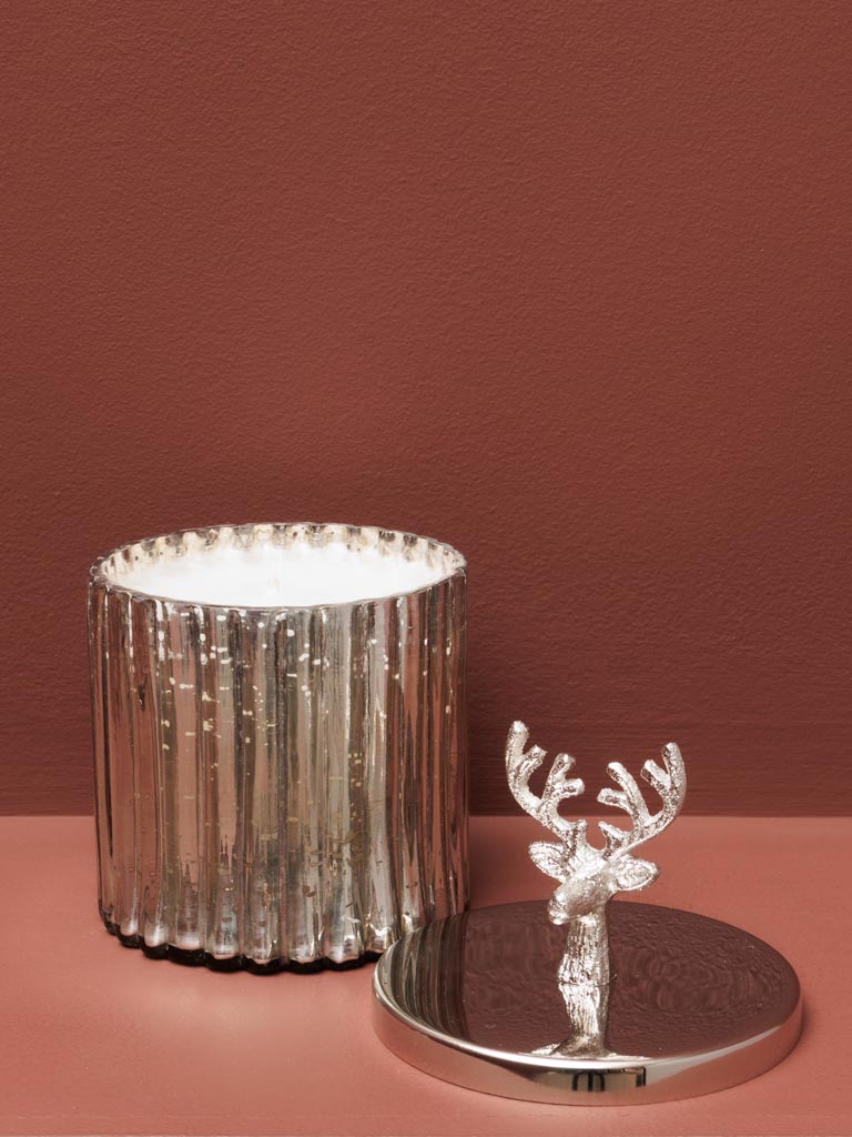 Bougie dans pot en verre couvercle cerf - 4