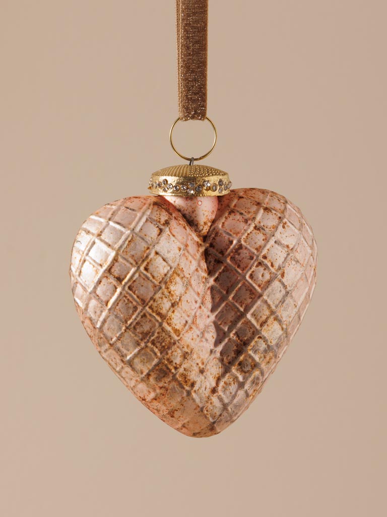 S/2 hanging copper hearts - 3