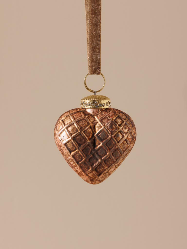 S/2 hanging copper hearts - 4