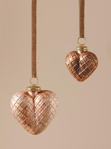 S/2 hanging copper hearts