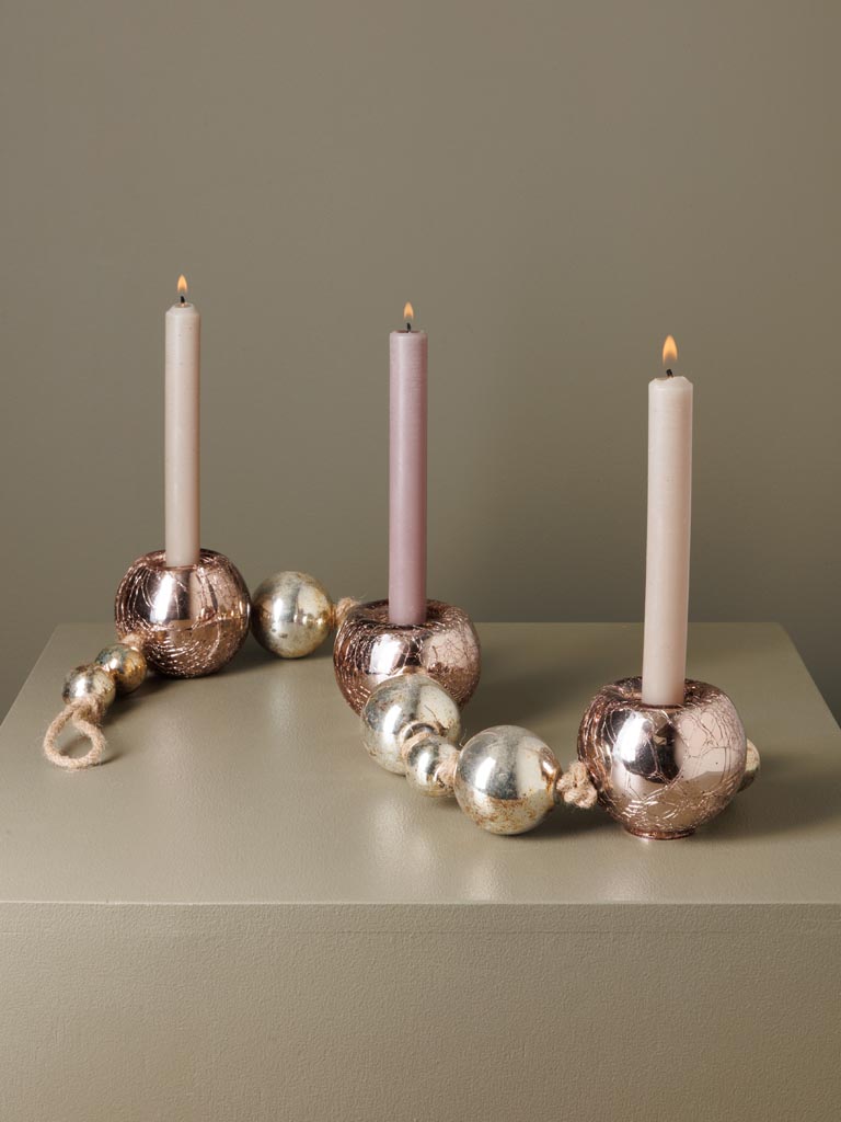 Table deco 3 xmas balls tealight holders - 1