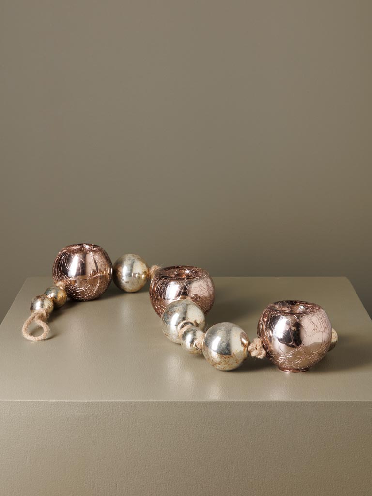 Table deco 3 xmas balls tealight holders - 3