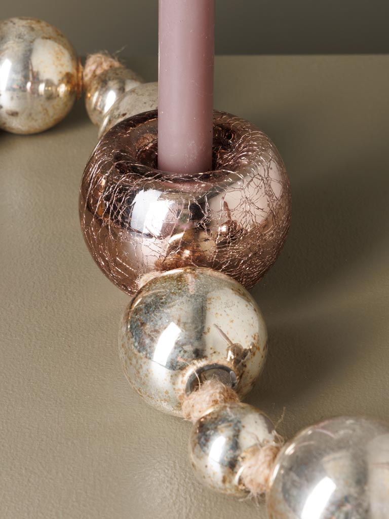Table deco 3 xmas balls tealight holders - 5