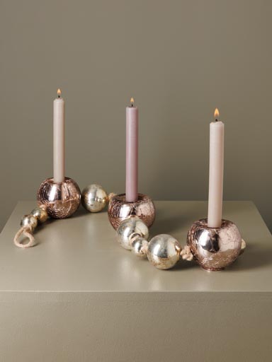 Table deco 3 xmas balls tealight holders