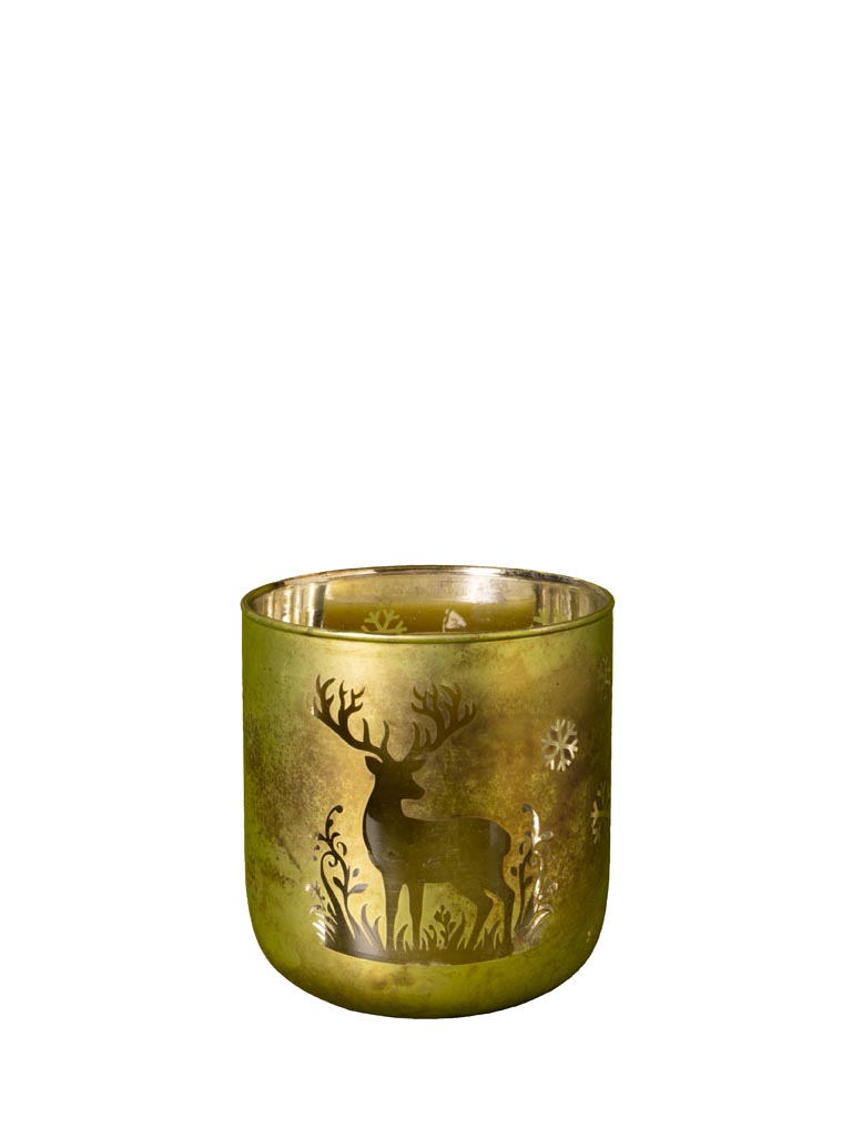 Petit photophore vert et cerf - 2