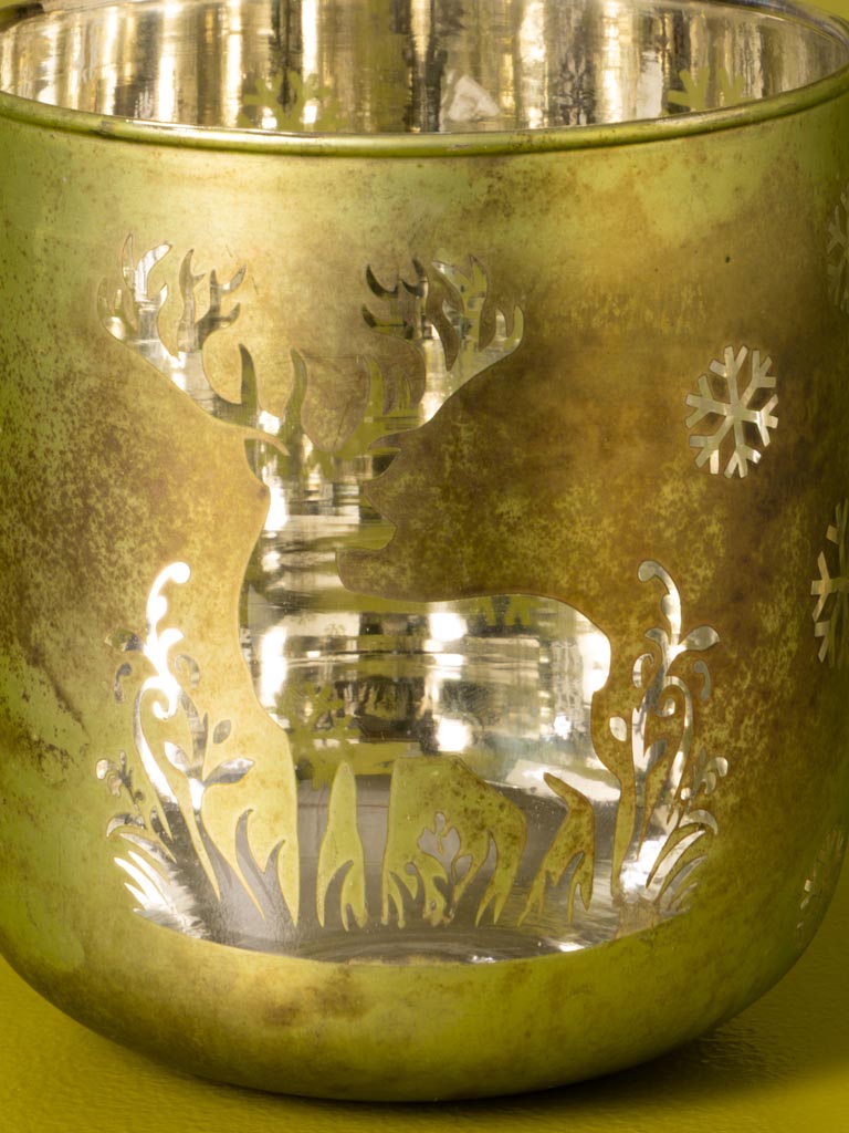 Petit photophore vert et cerf - 5