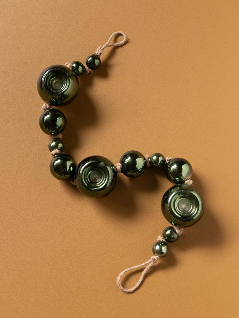 Centre de table vert 3 lumignons boules de noël - 6