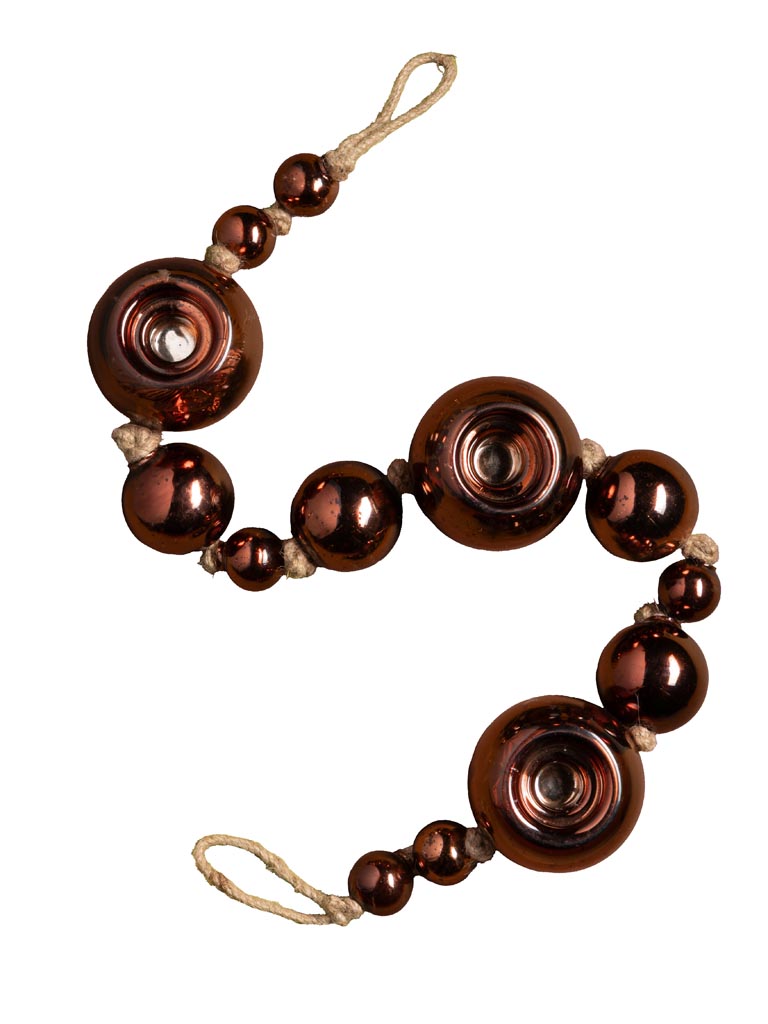 Centre de table brun 3 lumignons boules de noël - 3