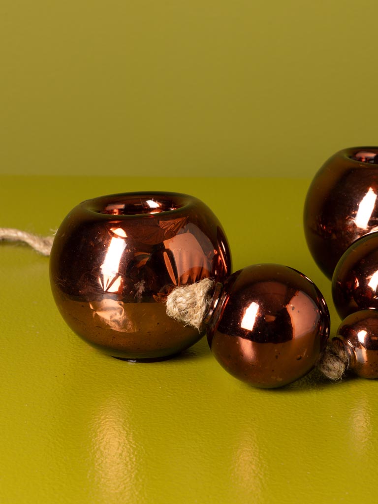 Centre de table brun 3 lumignons boules de noël - 6