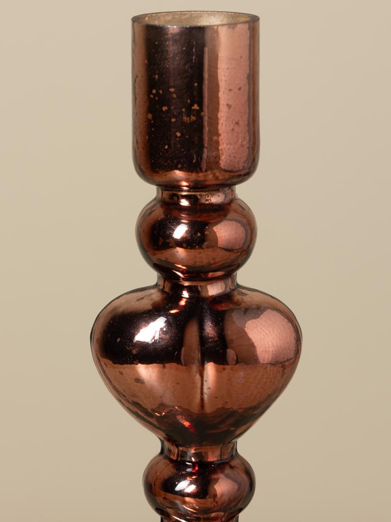 Bougeoir deux coeurs marrons - 4