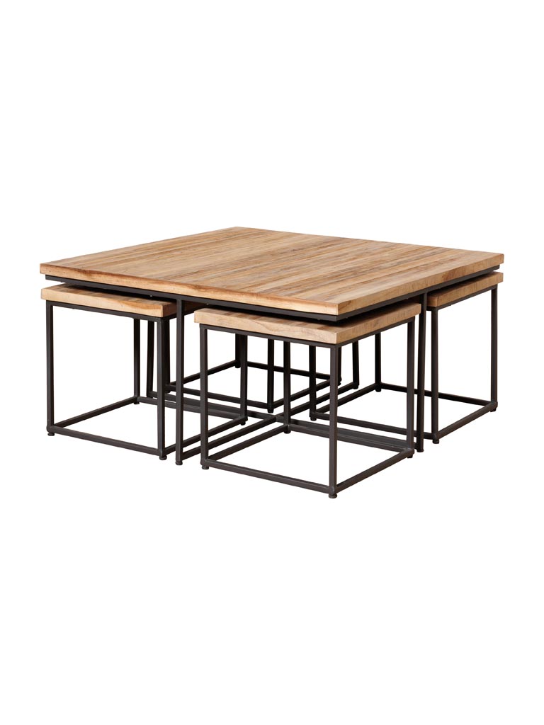 Coffee table with 4 stools Pocket - 4