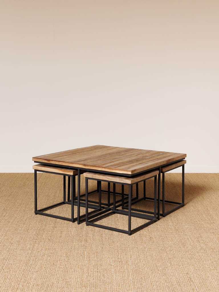 Coffee table with 4 stools Pocket - 1