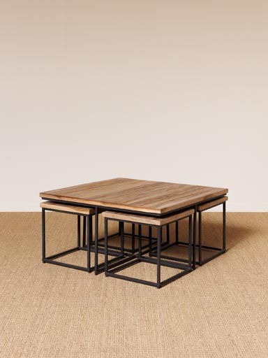 Coffee table with 4 stools Pocket