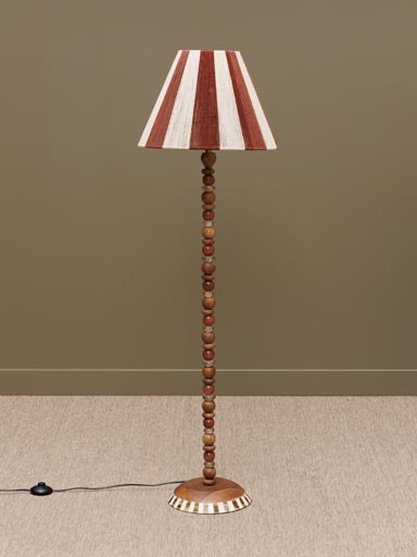 Floor lamp wooden & glass beads Morena