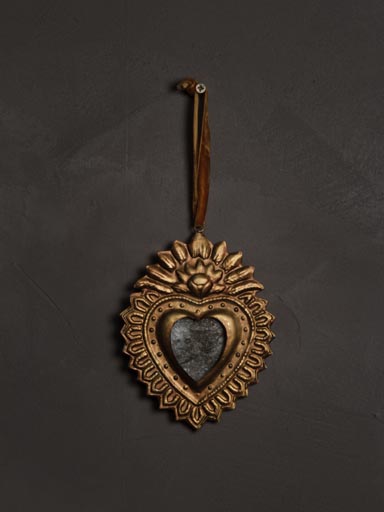 Hanging Ex-voto heart with mirror